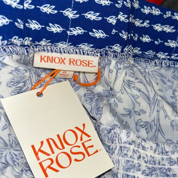 New Knox Rose Women's front button-down Blue Floral Dress 4X plus size 26 - Picture 5 of 5